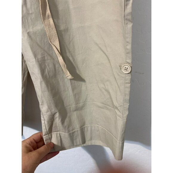 St. John's Bay Stretch Sz 14 Khaki Adjustable Length Crop Lightweight Pants - Picture 3 of 8